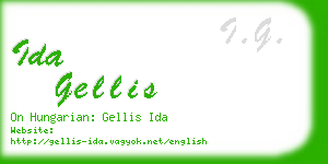 ida gellis business card